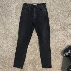 Agolde black pinch waist skinny jeans